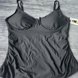 Anne Cole NWT‎ Women's Black Tankini Swim Top Swimsuit Size XXL